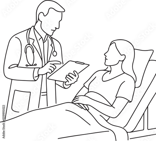 Doctor Talking to Patient Illustration