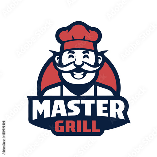 Master grill logo vector art illustration
