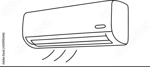 Wall Mounted AC Unit Line Drawing