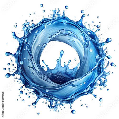 Hydration Splash Symbol Isolated on Transparent Background
