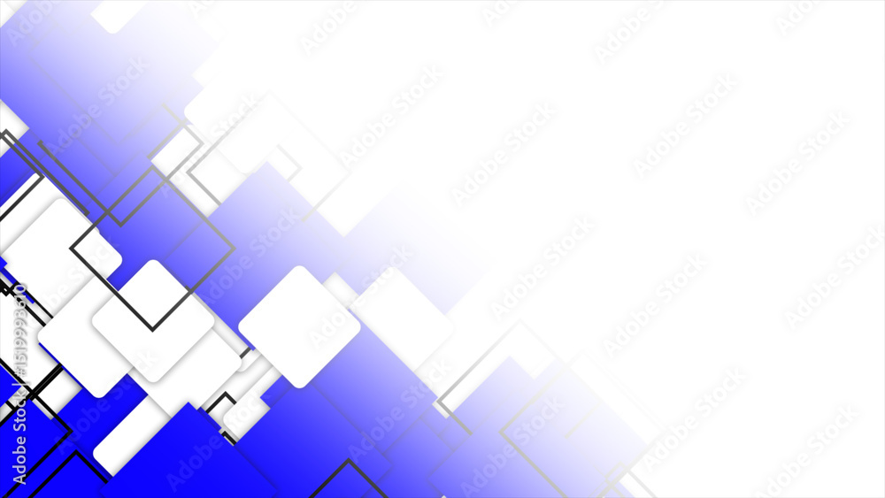 Obraz premium simple futuristic moving Blue squares gradient geometrical white background