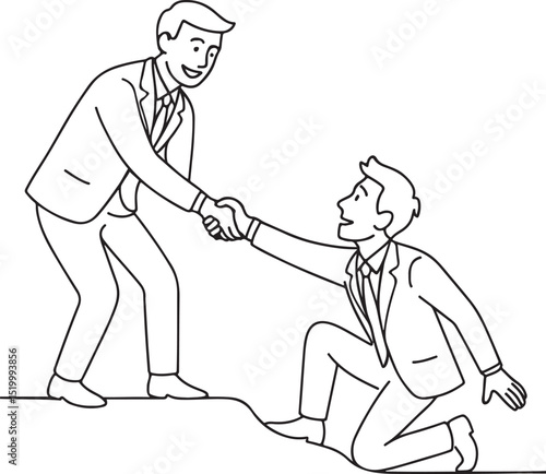 Helping Colleague Rise from Failure Drawing