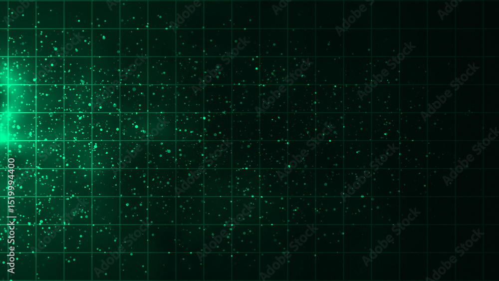 Abstract futuristic technology particles background, Turquoise particles and grid background Abstract futuristic technology particles background, Turquoise particles and grid background