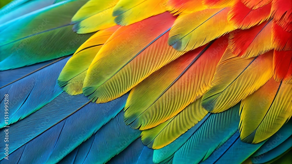 Fototapeta premium close up of vibrant rainbow parrot feathers.