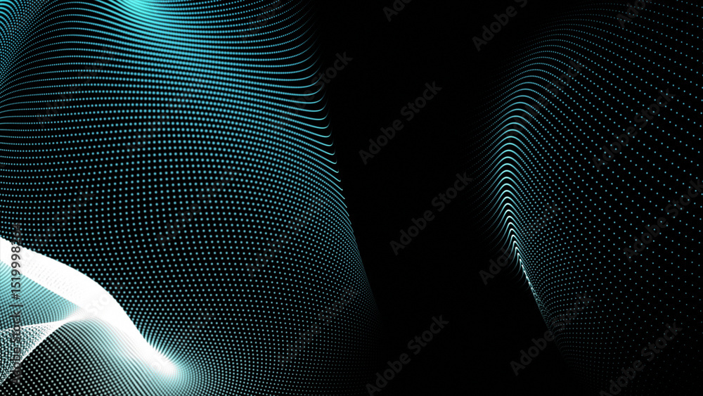 custom made wallpaper toronto digitalAbstract glowing Line Particles Wave dark Background . Abstract pattern futuristic hi-tech Particles Background