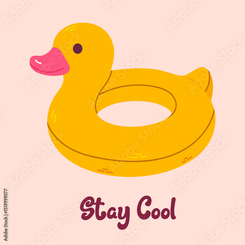 Yellow duck-shaped pool float with simple form and warm tone, ideal for summer products, kids' themes, and vacation visuals