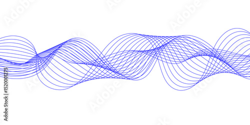 Abstract blue background with a glowing abstract waves. Abstract wave element for design. Digital frequency track equalizer, Futuristic background design. Long exposure, Light painting photography.