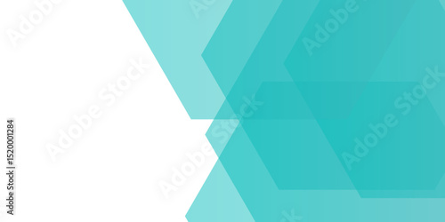 Abstract modern background featuring overlapping translucent hexagons. Teal, ranging from light aqua to deep turquoise, creating a layered geometric design. Clean, minimal, and tech-inspired.