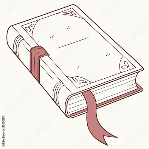 Closed Book with Bookmark Clipart Vector
