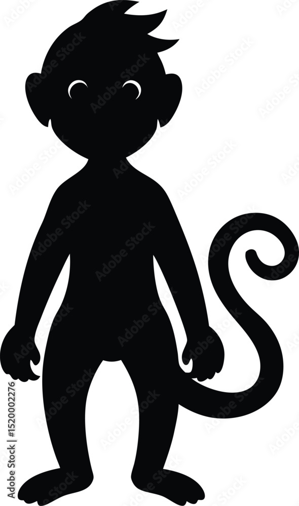 Obraz premium a young monkey stands alone creat 
