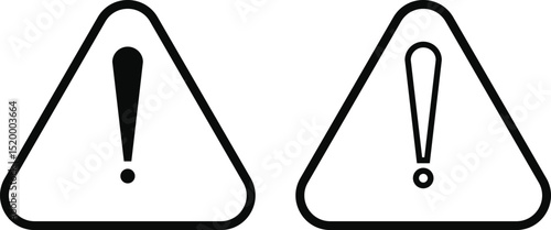 Warning danger triangle icon set set. Vector collection isolated on transparent background hazardous apps and website material symbol in trendy style. Globally harmonized system all classes caution