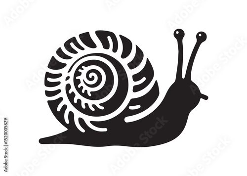 Tiny Snail Shell Silhouette Vector