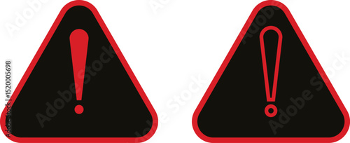 Warning danger triangle icon set set. Vector collection isolated on transparent background hazardous apps and website material symbol in trendy style. Globally harmonized system all classes caution