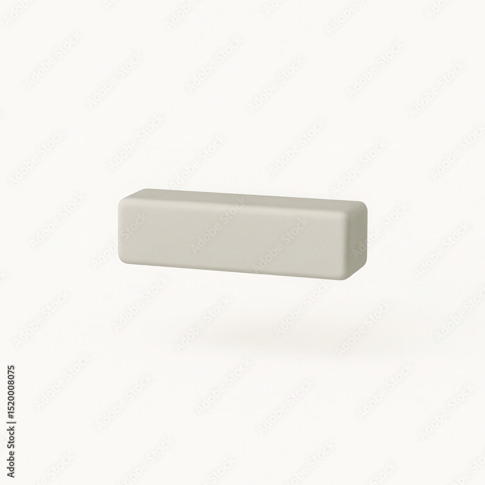 Pale Beige 3D Rectangular Block on White Background Pale Beige 3D Rectangular Block on White Background