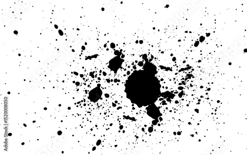 Black ink drops on white background ink vector
