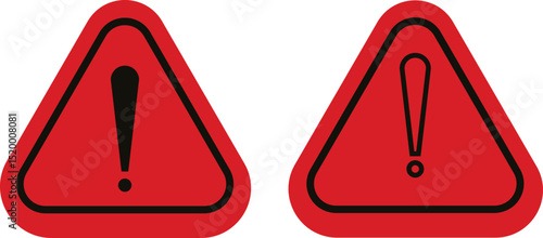 Warning danger triangle icon set set. Vector collection isolated on transparent background hazardous apps and website material symbol in trendy style. Globally harmonized system all classes caution