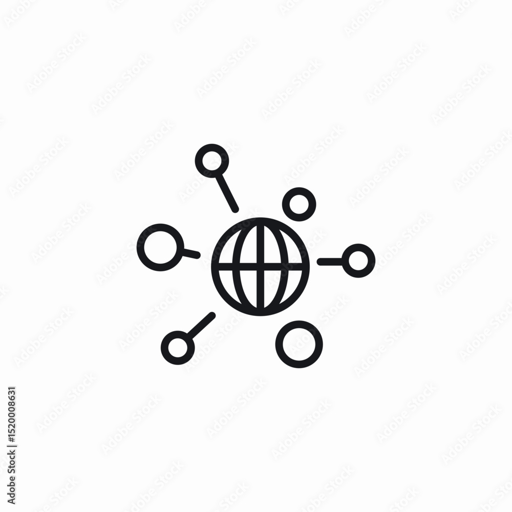 Obraz premium global technology icon sign vector