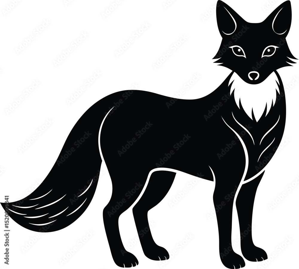 Obraz premium Fox Vector Silhouette Art Icon