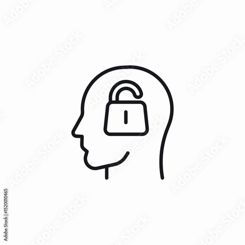 mind unlock icon sign vector