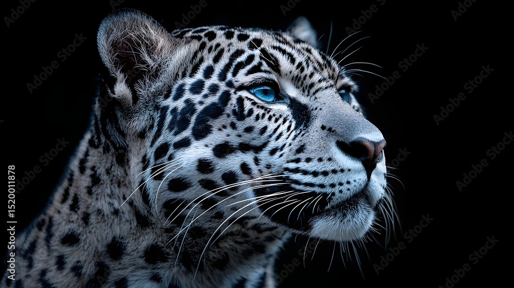 Fototapeta premium Captivating black with piercing gaze in low key wildlife portrait