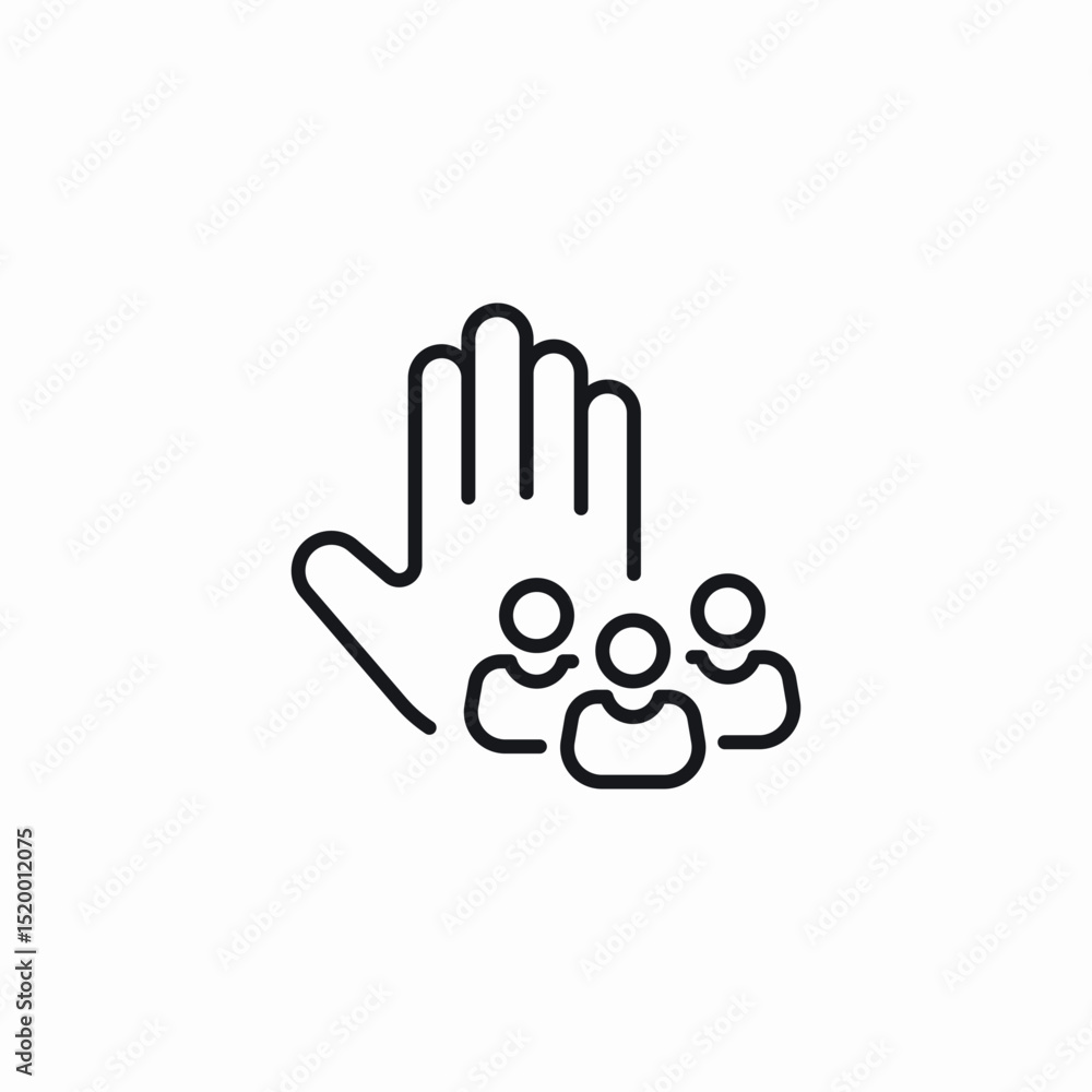 Obraz premium team hand raise icon sign vector