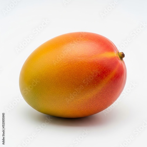 Ripe Mango, Vibrant Colors, Fresh Fruit, Isolated on White