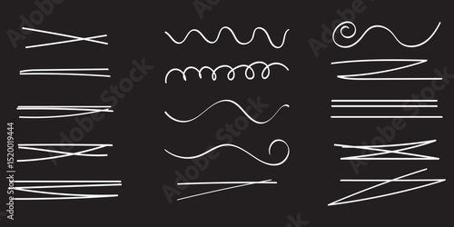 Wallpaper Mural Swift crossed and wavy underlines. Underline markers collection. Vector illustration of scribble lines isolated on white background. Torontodigital.ca