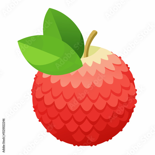 ripe strawberry with leaf