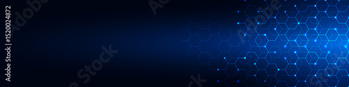 Abstract technology background and design element with hexagons pattern and geometric shapes