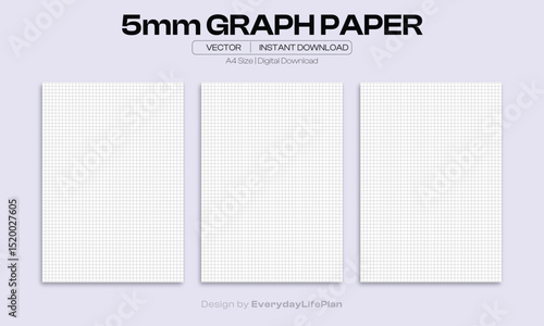 5mm Graph Paper Printable – A4 Size Grid Templates for Math, Drawing & Engineering | Instant Digital Download