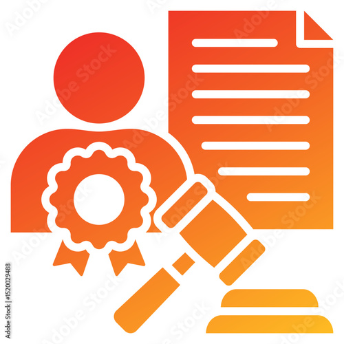 Authoritative Glyph Gradient Icon