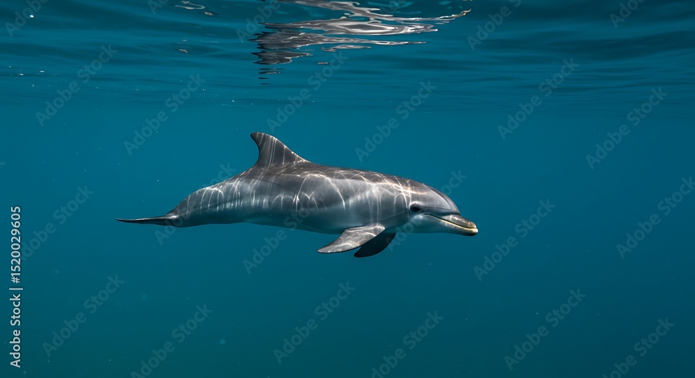 Fototapeta premium dolphin in blue sea