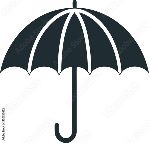Umbrella Icon  Simple Black Silhouette Illustration for Weather and Protection Concepts