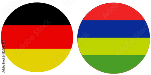 Free Download Germany Official flag with Mauritius national flag, both countries flags in Round shape and isolated on white background
Circular colorful design Flag with together.
Mauritius - GFXLoad
