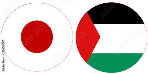 Free Download Palestine Official flag with Japan national flag, both countries flags in Round shape and isolated on white background
Circular colorful design Flag with together.
Palestine's - GFXLoad