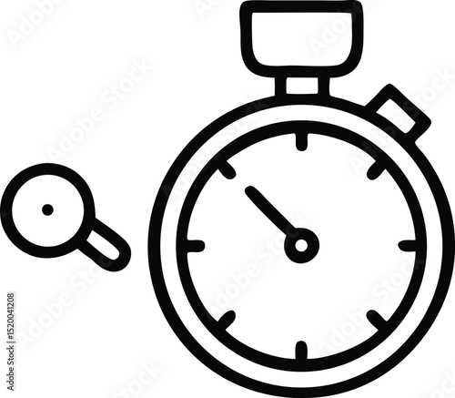 Monochrome vector silhouette design of a timekeeping device concept
