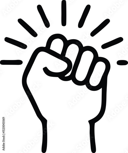 Powerful silhouette of a clenched fist representing strength and determination
