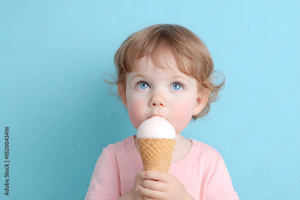 Portrait of a Toddler Eating Ice Cream Portrait of a Toddler Eating Ice Cream