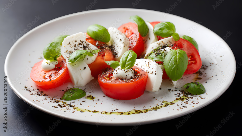 Close-Up of Caprese Salad with Tomatoes and Basil
Close-Up of Caprese Salad with Tomatoes and Basil