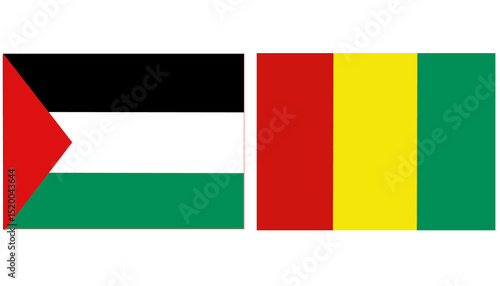 Free Download Palestine Official flag with Guinea national flag, both countries flags in Horizontal shape and isolated on white background, Rectangular colorful design Flag with together.
Palestine's - GFXLoad