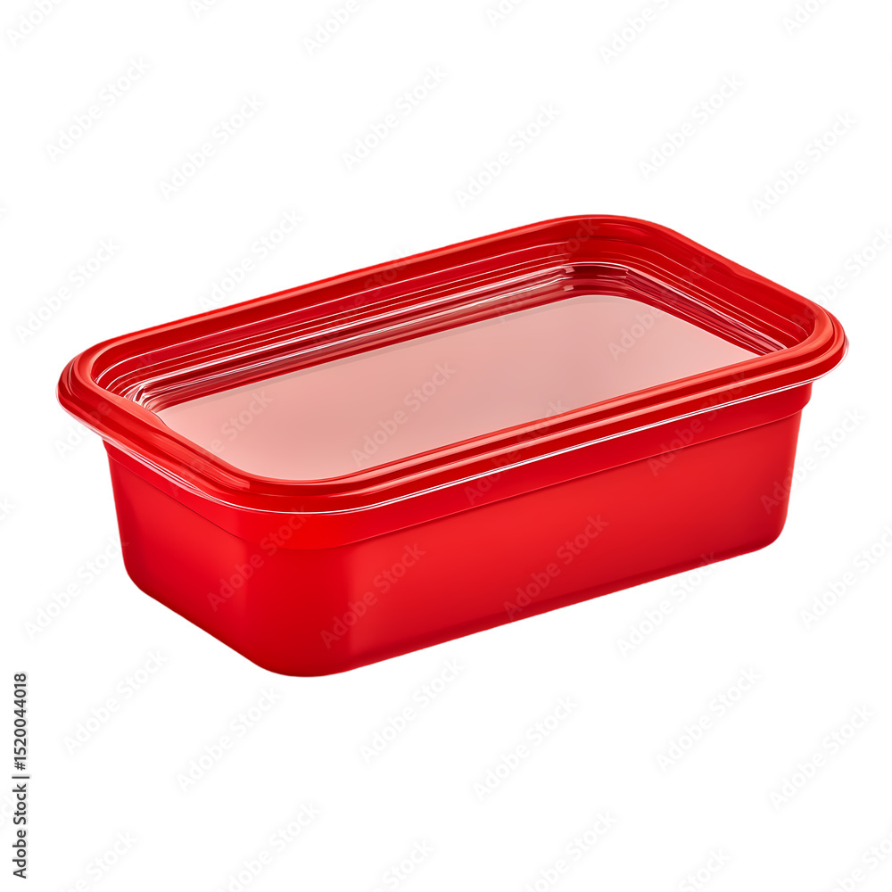 Vibrant Red Plastic Food Container A Clean Modern Design for Culinary Presentation isolated on transparent background Vibrant Red Plastic Food Container A Clean Modern Design for Culinary Presentation isolated on transparent background
