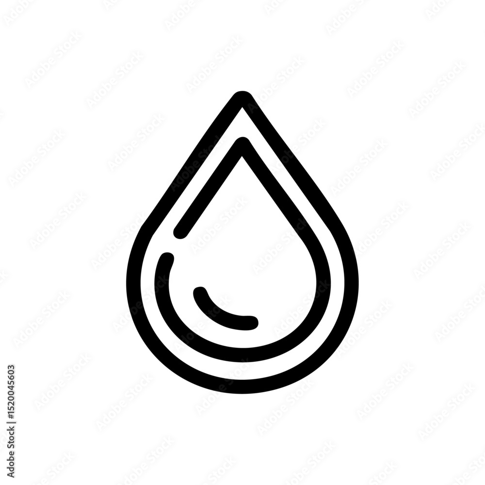 Minimalist vector of a water droplet symbolizing cleanliness and purity.
Minimalist vector of a water droplet symbolizing cleanliness and purity.