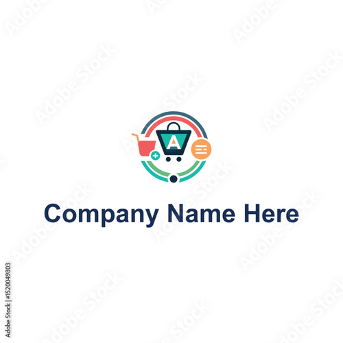 Free Download Online shopping logo design template concept for eCommerce flatform - GFXLoad