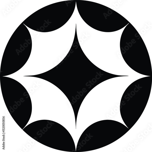Sleek three dimensional emblem design with circular motif in modern style