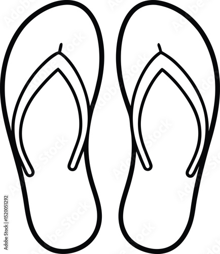 flip flops icon line art vector illustration on transparent background
