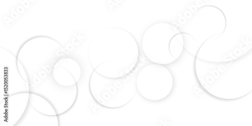 Abstract background with circle white abstract geometric background with soft light white paper circles in design .Gray abstract. Modern design background for report and project presentation template.