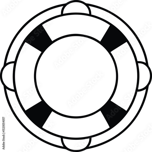 lifebuoy icon line art vector illustration on transparent background