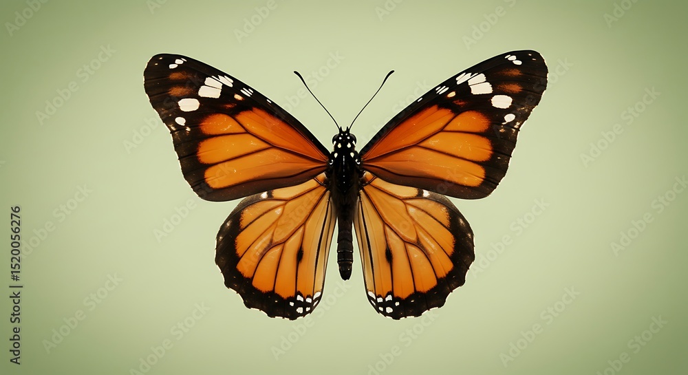 Fototapeta premium butterfly on green background