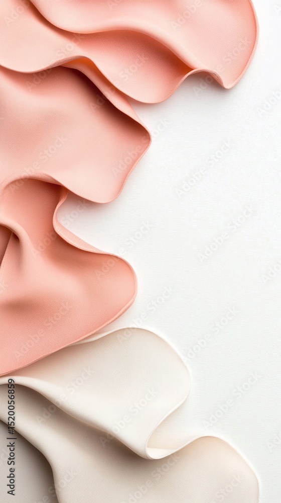 Folded Fabric Textures in Muted Peach and Off-White Folded Fabric Textures in Muted Peach and Off-White