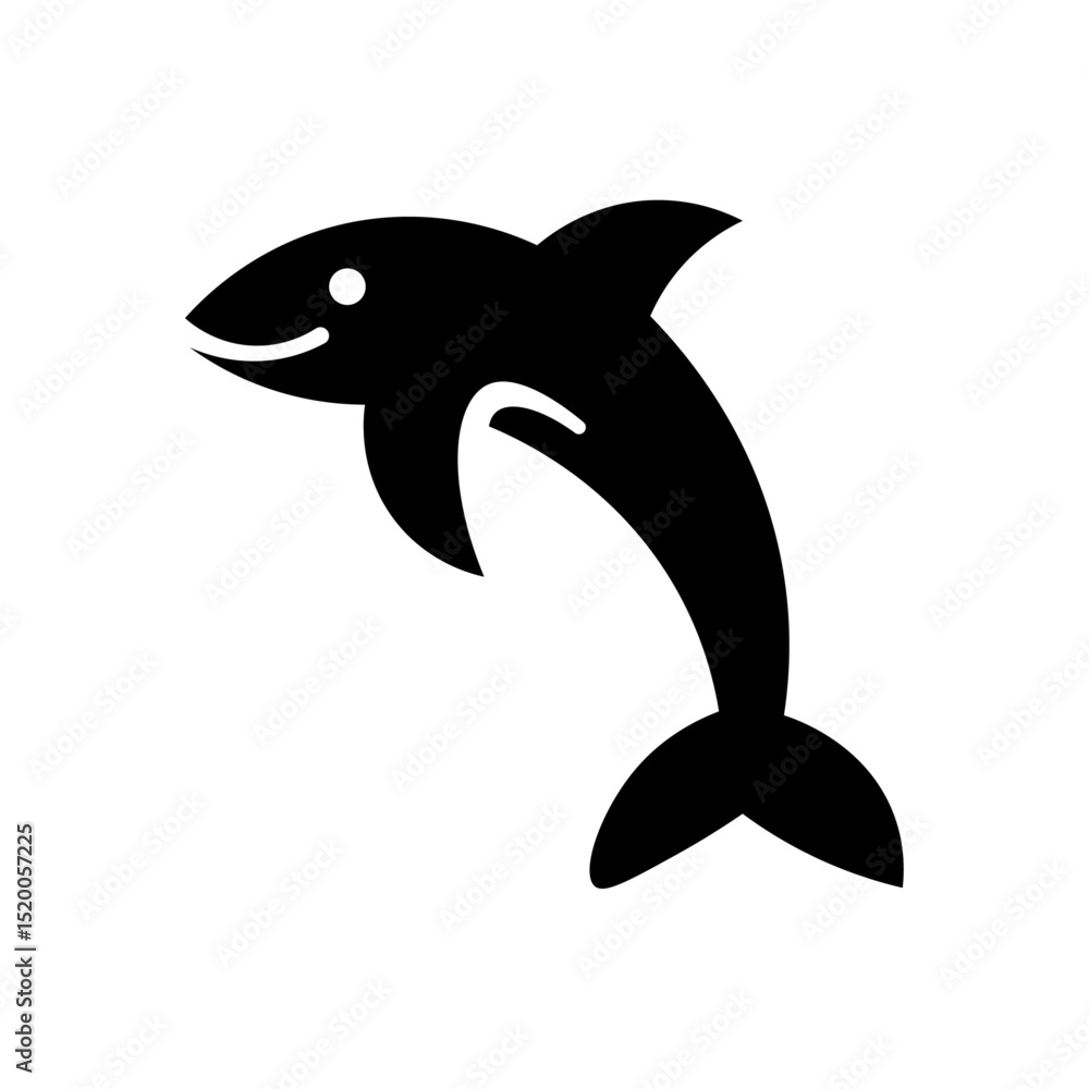 Fototapeta premium black shark icon illustrator